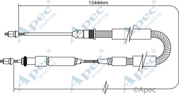 APEC CAB1077 - Жило, ръчна спирачка vvparts.bg