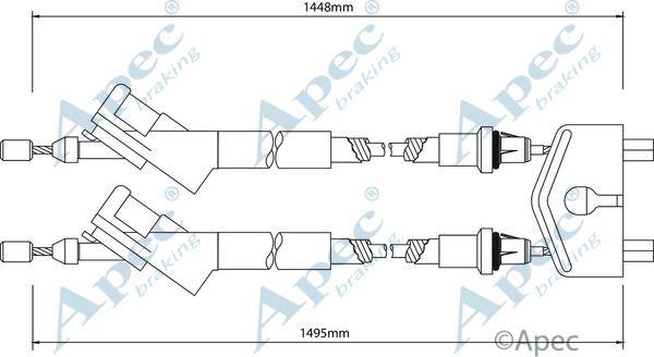 APEC CAB1149 - Жило, ръчна спирачка vvparts.bg