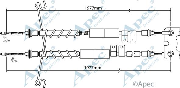 APEC CAB1168 - Жило, ръчна спирачка vvparts.bg