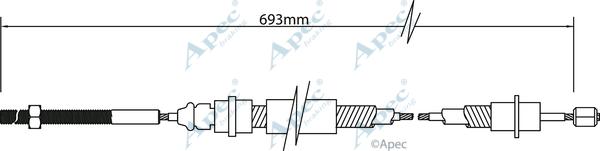 APEC CAB1349 - Жило, ръчна спирачка vvparts.bg