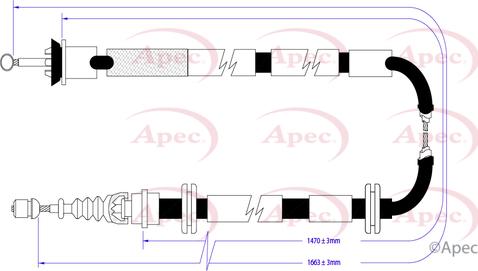 APEC CAB1300 - Жило, ръчна спирачка vvparts.bg