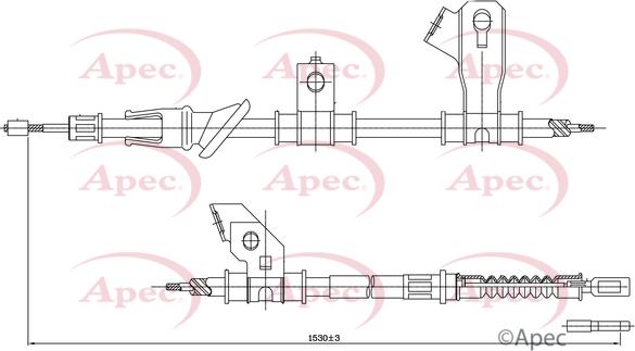 APEC CAB1302 - Жило, ръчна спирачка vvparts.bg