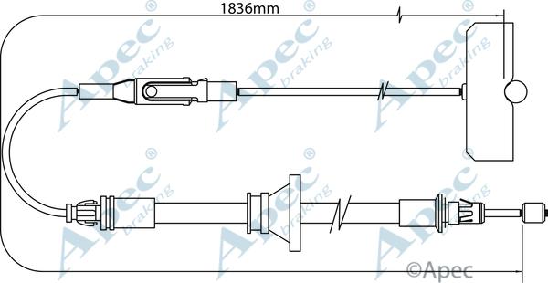 APEC CAB1313 - Жило, ръчна спирачка vvparts.bg