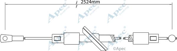 APEC CAB1290 - Жило, ръчна спирачка vvparts.bg