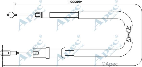 APEC CAB1289 - Жило, ръчна спирачка vvparts.bg