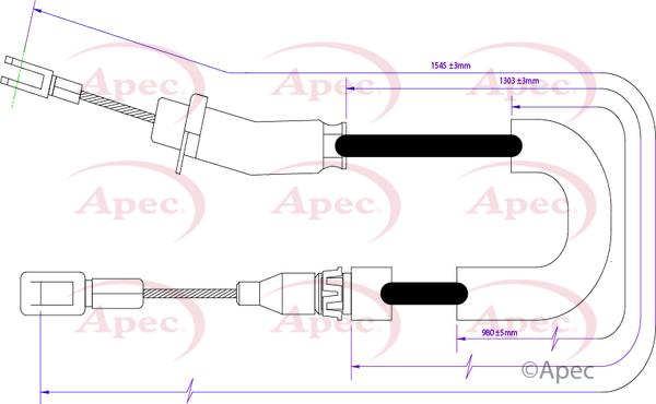 APEC CAB1285 - Жило, ръчна спирачка vvparts.bg