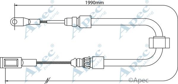 APEC CAB1282 - Жило, ръчна спирачка vvparts.bg