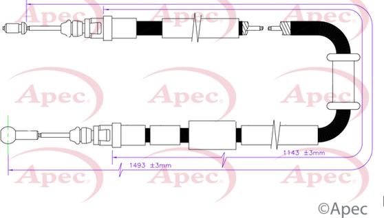 APEC CAB1755 - Жило, ръчна спирачка vvparts.bg