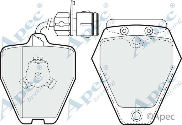 APEC PAD940 - Комплект спирачно феродо, дискови спирачки vvparts.bg