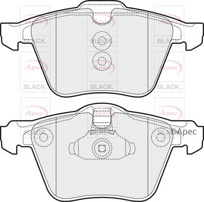 APEC PAD1494B - Комплект спирачно феродо, дискови спирачки vvparts.bg