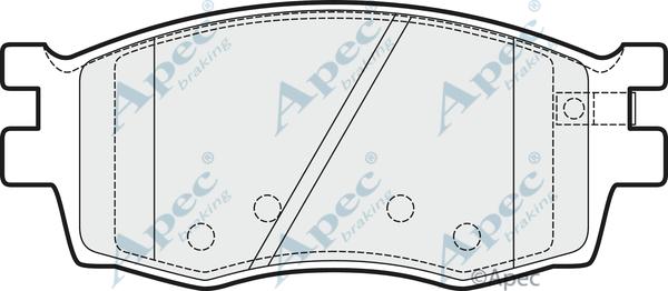 APEC PAD1491 - Комплект спирачно феродо, дискови спирачки vvparts.bg