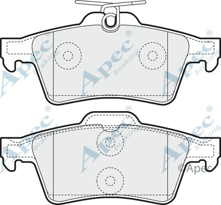 APEC PAD1448 - Комплект спирачно феродо, дискови спирачки vvparts.bg