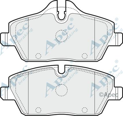 APEC PAD1443 - Комплект спирачно феродо, дискови спирачки vvparts.bg