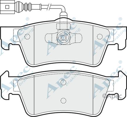 APEC PAD1484 - Комплект спирачно феродо, дискови спирачки vvparts.bg