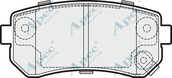 APEC PAD1487 - Комплект спирачно феродо, дискови спирачки vvparts.bg