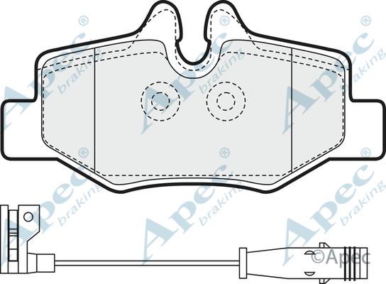 APEC PAD1436 - Комплект спирачно феродо, дискови спирачки vvparts.bg