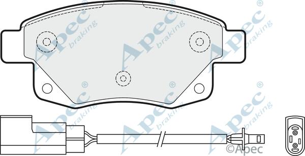 APEC PAD1477 - Комплект спирачно феродо, дискови спирачки vvparts.bg