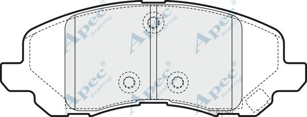 APEC PAD1544 - Комплект спирачно феродо, дискови спирачки vvparts.bg