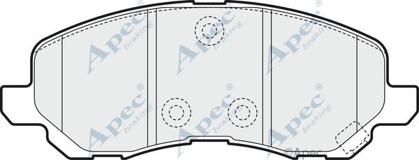 APEC PAD1545 - Комплект спирачно феродо, дискови спирачки vvparts.bg