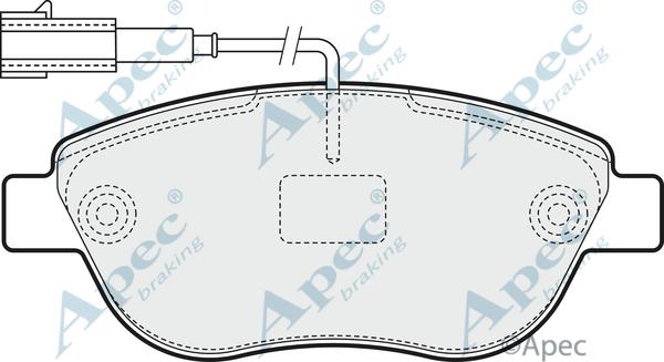 APEC PAD1550 - Комплект спирачно феродо, дискови спирачки vvparts.bg