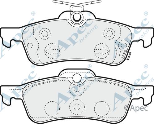 APEC PAD1552 - Комплект спирачно феродо, дискови спирачки vvparts.bg