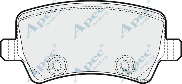 APEC PAD1566 - Комплект спирачно феродо, дискови спирачки vvparts.bg
