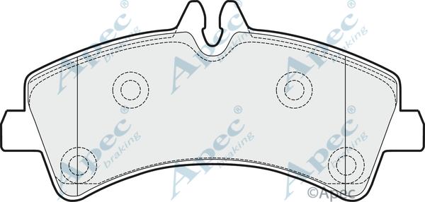 APEC PAD1517 - Комплект спирачно феродо, дискови спирачки vvparts.bg