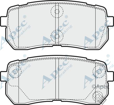 APEC PAD1581 - Комплект спирачно феродо, дискови спирачки vvparts.bg