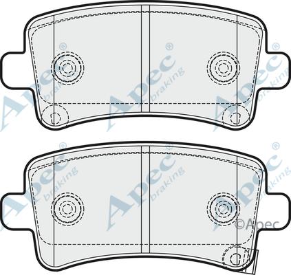 APEC PAD1697 - Комплект спирачно феродо, дискови спирачки vvparts.bg