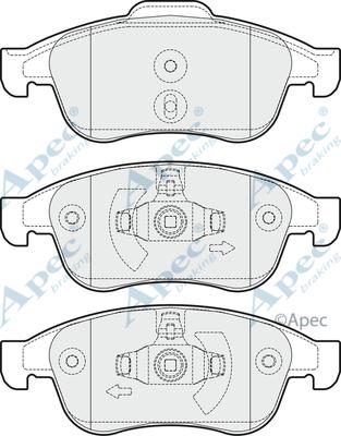 APEC PAD1669 - Комплект спирачно феродо, дискови спирачки vvparts.bg