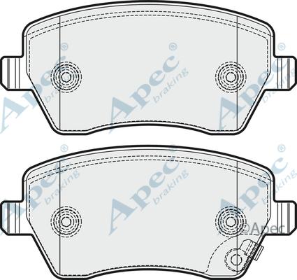 APEC PAD1664 - Комплект спирачно феродо, дискови спирачки vvparts.bg