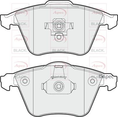 APEC PAD1663B - Комплект спирачно феродо, дискови спирачки vvparts.bg