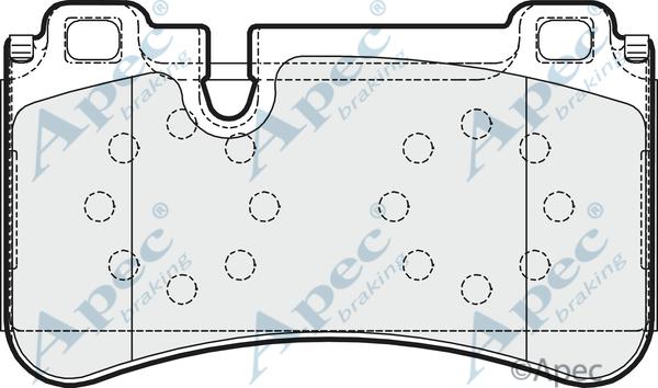 APEC PAD1610 - Комплект спирачно феродо, дискови спирачки vvparts.bg