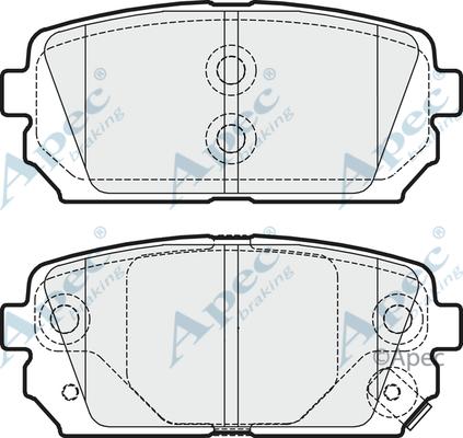 APEC PAD1618 - Комплект спирачно феродо, дискови спирачки vvparts.bg