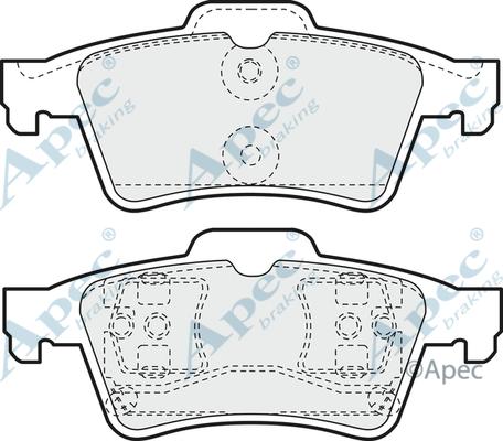 APEC PAD1195 - Комплект спирачно феродо, дискови спирачки vvparts.bg