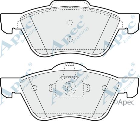 APEC PAD1191 - Комплект спирачно феродо, дискови спирачки vvparts.bg