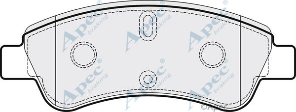 APEC PAD1198 - Комплект спирачно феродо, дискови спирачки vvparts.bg