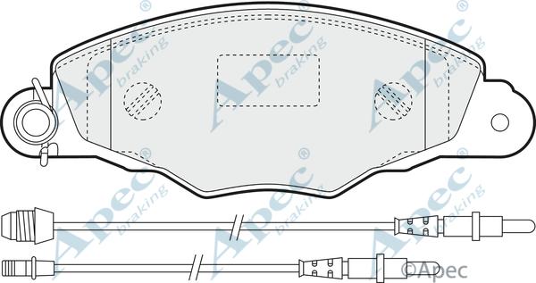 APEC PAD1144 - Комплект спирачно феродо, дискови спирачки vvparts.bg