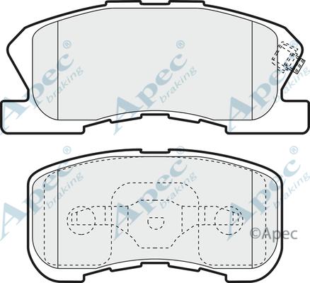 APEC PAD1148 - Комплект спирачно феродо, дискови спирачки vvparts.bg