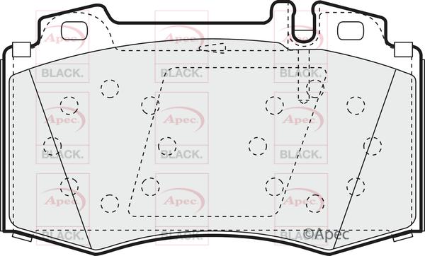 APEC PAD1153B - Комплект спирачно феродо, дискови спирачки vvparts.bg