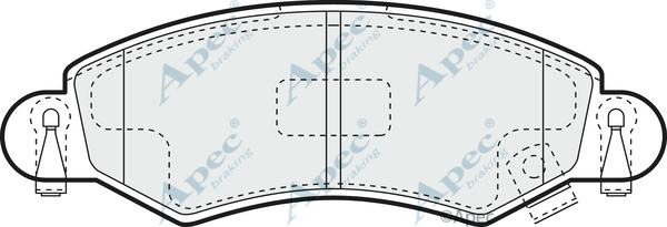 APEC PAD1165 - Комплект спирачно феродо, дискови спирачки vvparts.bg