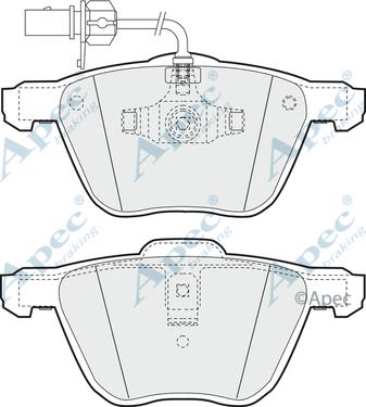 APEC PAD1184 - Комплект спирачно феродо, дискови спирачки vvparts.bg