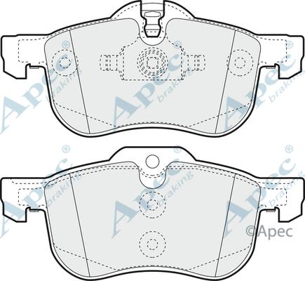 APEC PAD1120 - Комплект спирачно феродо, дискови спирачки vvparts.bg