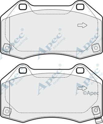 APEC PAD1893 - Комплект спирачно феродо, дискови спирачки vvparts.bg