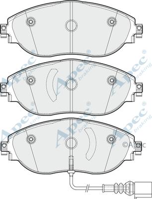 APEC PAD1844 - Комплект спирачно феродо, дискови спирачки vvparts.bg