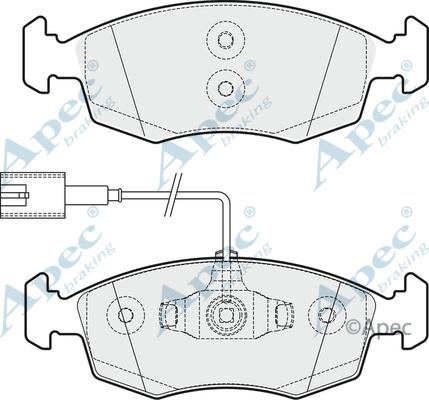 APEC PAD1845 - Комплект спирачно феродо, дискови спирачки vvparts.bg