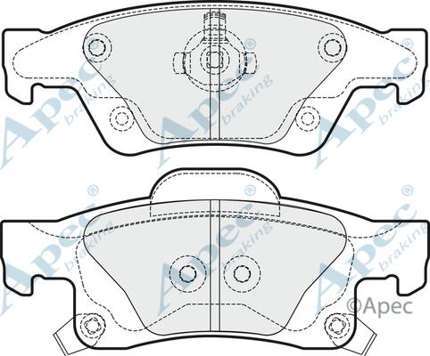 APEC PAD1800 - Комплект спирачно феродо, дискови спирачки vvparts.bg