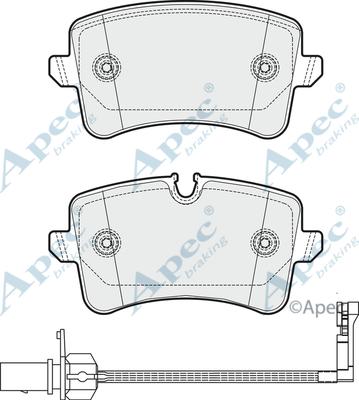 APEC PAD1815 - Комплект спирачно феродо, дискови спирачки vvparts.bg