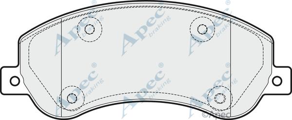 APEC PAD1816 - Комплект спирачно феродо, дискови спирачки vvparts.bg