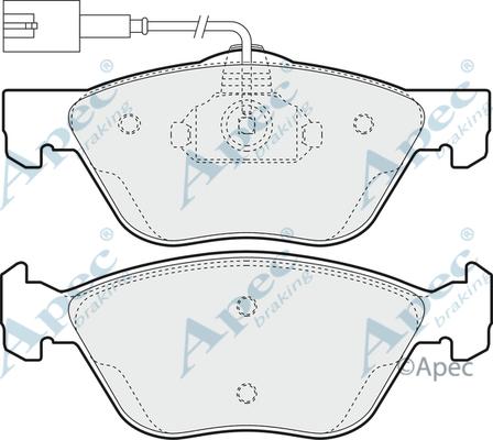 APEC PAD1396 - Комплект спирачно феродо, дискови спирачки vvparts.bg